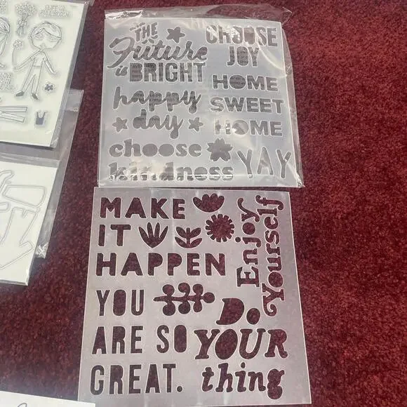 Lot American Kingston Crafts Card Making Kits Stencils Stamps Dies MIXED Sets - Picture 8 of 9